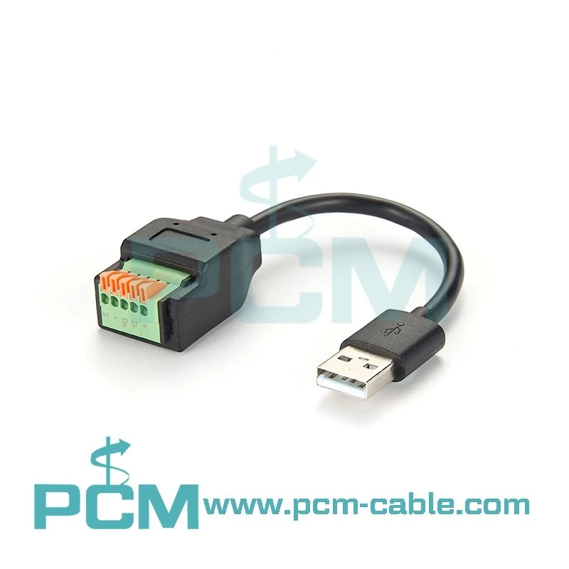 USB-A Male Plug to 5 pin Screwless Terminal Block (3) USB-A Male Plug to 5 pin Screwless Terminal Block (3)