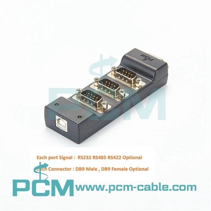 USB To DB9 RS232 Hub 4 Port