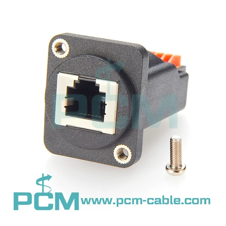 RJ11 RJ12 6P6C Terminal Block Panel Mount D Type Connector