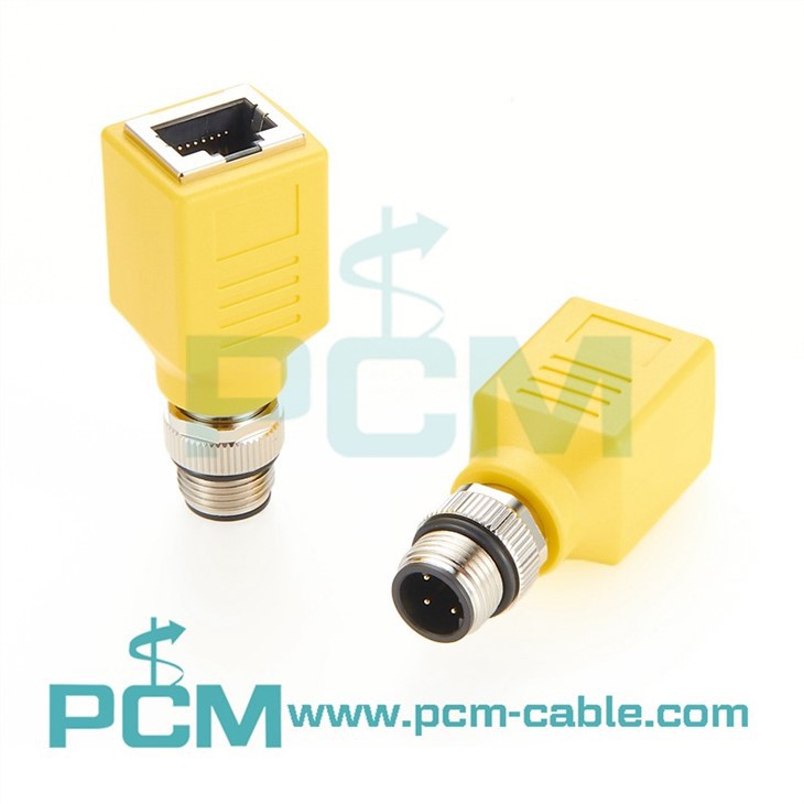 Bộ điều hợp mạng M12 4 Pin D được mã hóa nam sang giắc cắm RJ45