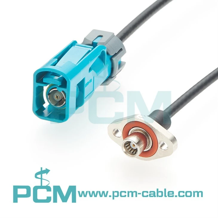 FAKRA Nữ để lắp ráp cáp nữ SMB với 2- Núi lỗ bích lỗ
