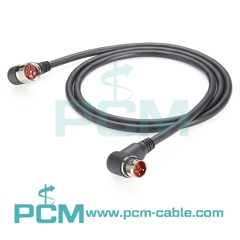 M23 3-Pin Right-Angle Extension Cable Drag Chain Torsion Resistant H07RN-F Cable M23 3-Pin Right-Angle Extension Cable Drag Chain Torsion Resistant H07RN-F Cable