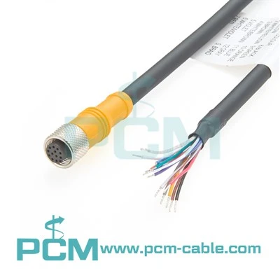 Cáp đột phá M 12 12 PIN để bay dẫn đầu cho hệ thống thị giác công nghiệp