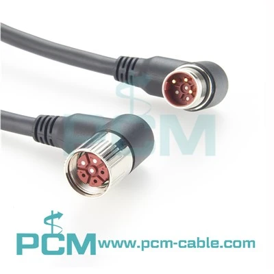 M23 3-Ghim phải-Góc lắp ráp cáp nối dài từ nam sang nữ