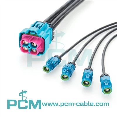 Waterproof H - MTD CODE Z Quad Jack Jack Ethernet Lắp ráp với các đầu nối Rosenberger
